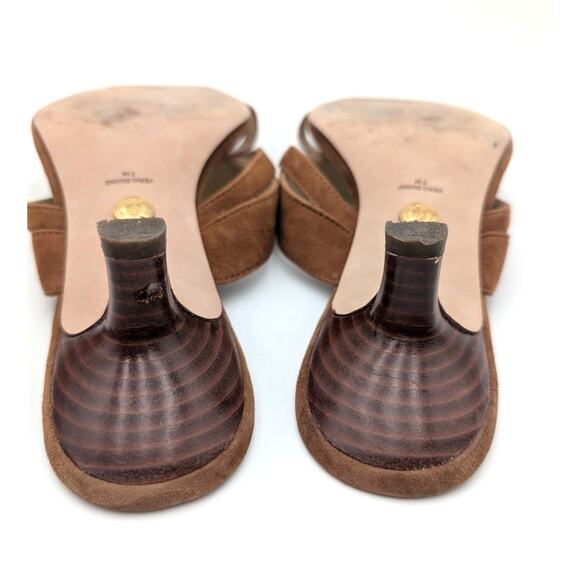 Veronica Beard Alanis Kitten Heel Slide Sandal Women's Honey Size US7M EU38 - Picture 8 of 12